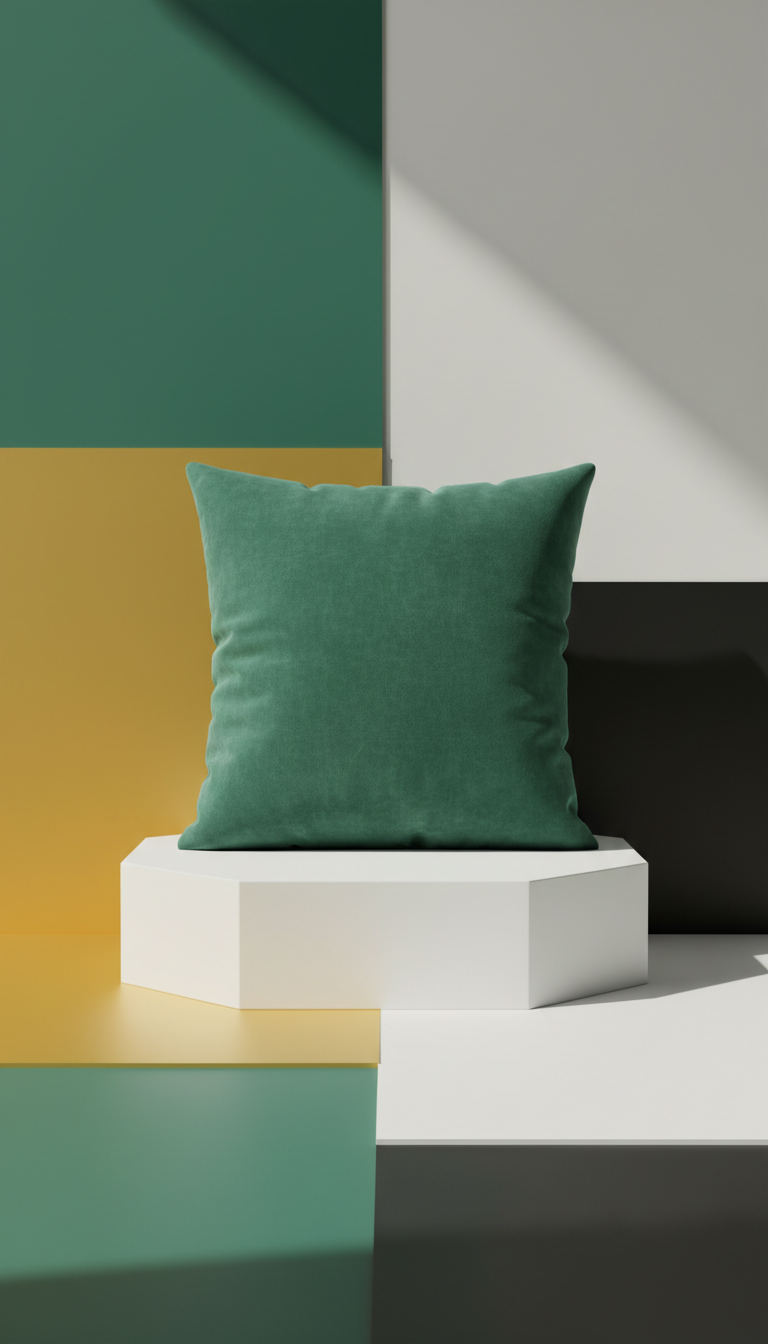Emerald Velvet Throw Pillow