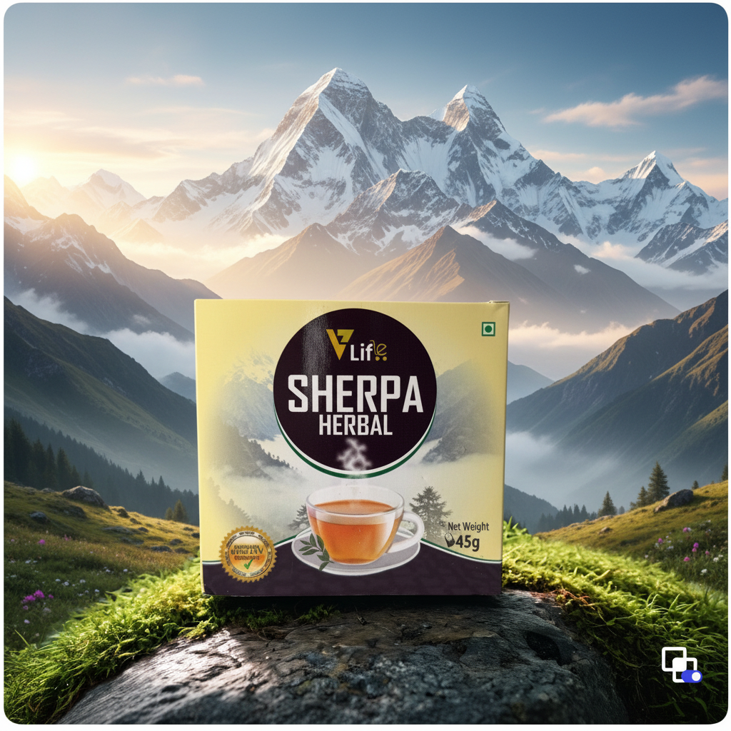 Sherpa Herbal Tea – Premium Himalayan Herbal Blend | 100% Natural | Made in Nepal (45g)